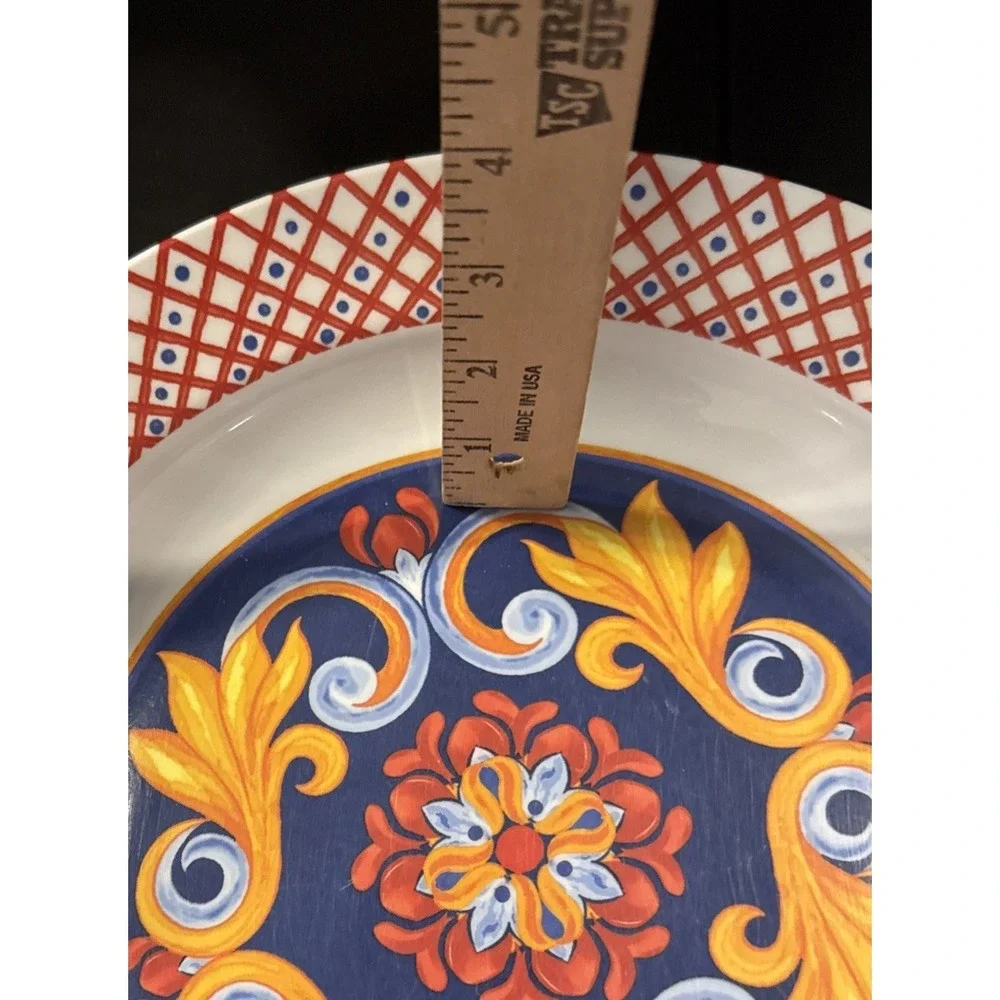 Tuscan‎ Style Boho Colorful Melamine Serving Platters Bowls Tray Set Of 3